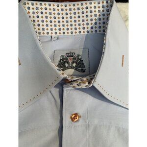 VTG The Authentic Shirt Maker Mens Button Up Dress Shirt Size 5 Casual Blue New